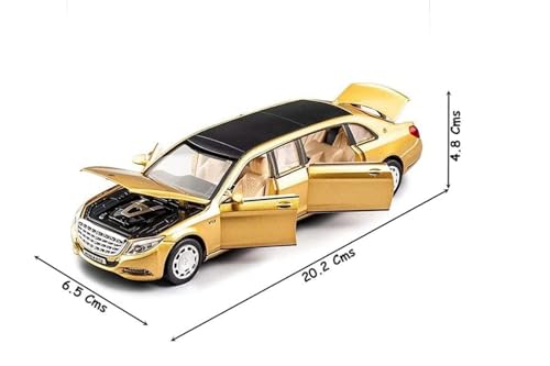 Image of LONGMIRE Metal Pull Back Diecast Car Pull Back Model with Sound Light Boys Gifts Toys for Kids Pack of 1, Multicolor (Benz S650)