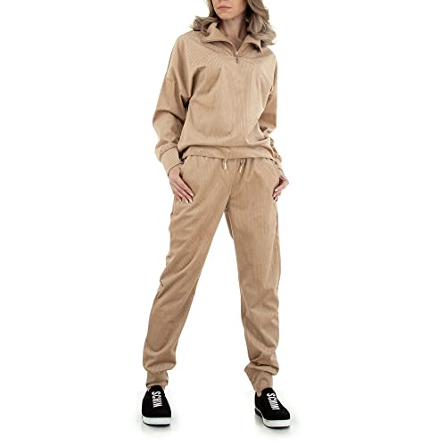 Ital Design Damen Tunnelzug Reissverschluss Anzug Emma Ashley Gr. M Khaki Cover