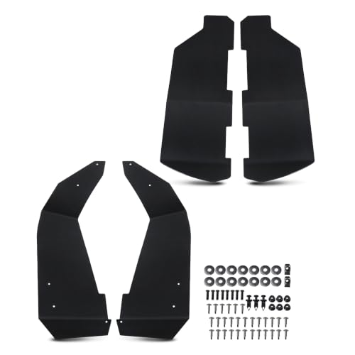 Image of A-Premium Mud Flaps, No Drilling Required Splash Guards with Accessories | Compatible with Polaris General 1000 2016-2018, General 4 1000 2017-2019, UTV, Set of 4 Front and Rear