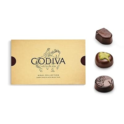 Godiva Gold Dark Chocolate Gift Box, Belgian Dark Chocolates with Pralines, Ganaches & Caramels, Gourmet Gift for Birthdays, Holidays, Kosher, 15 Pc