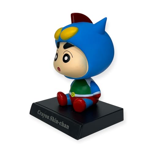 Image of AUGEN Shin Chan Action Kamen Action Figure Limited Edition Bobblehead with Mobile Holder for Car Dashboard, Office Desk & Study Table (Pack of 1)