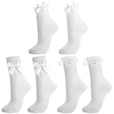 【Angenehmes Material】 Die Söckchen unserer Mädchen bestehen aus hochwertigem Baumwollmaterial, sind weich und atmungsaktiv und halten Ihre Füße trocken. Die Rüschensocken sind leicht und bequem, nicht leicht zu verformen und zu pillen, stark elastisch und nicht leicht abzurutschen.