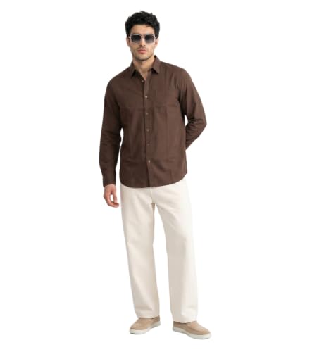 Image of Amazon Brand - INKAST Men Solid Cotton Shirt | Casual Wear | Basic Essential Plain Everyday & Office Wear | Full Sleeve | Regular Fit