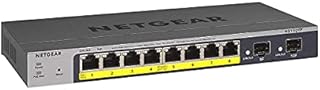 NETGEAR 10-Port PoE Gigabit Ethernet Smart Switch (GS110TP) - Managed, with 8 x PoE+ @ 55W, 2 x 1G SFP, Optional Insight Cloud Management, Desktop or Wall Mount, and Limited Lifetime Protection