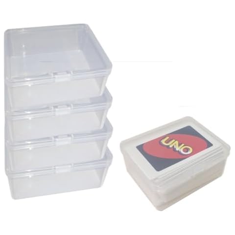 DKAOVH 4PCS Plastic Game Card Storage Box, UNO Card Case, playing card box, High Capacity Playing Card Case (NO Cards) Cover