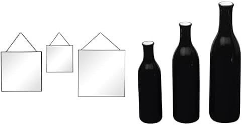 Scott Living Espejos cuadrados y jarrones de hombro de cerámica