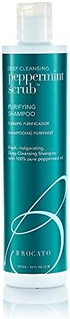 Brocato Peppermint Scrub Purifying Shampoo, Deep Cleansing, 10 Oz. | Fresh, Invigorating, & Lightweight with Pure Peppermint Oil | Ideal for Oily to Normal Hair Types | Sulfate & Paraben Free