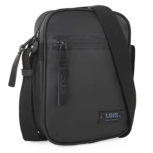 Lois   Bandolera Hombre Ajustable   Bolso Bandolera Hombre Lona   Bolso de Hombre Pequeño, Negro