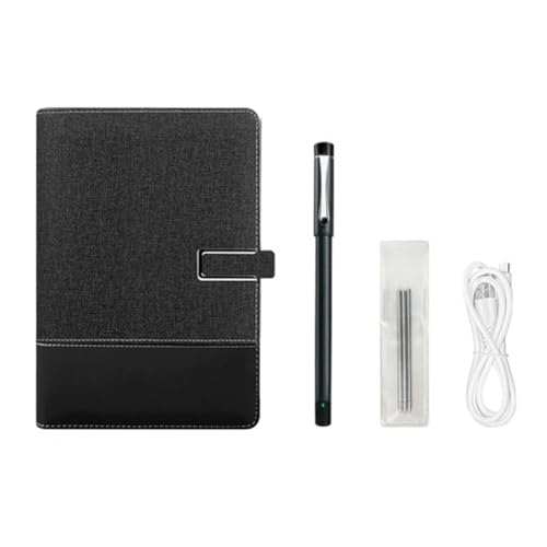 Kivivaka Juego de cuadernos Smart Pen con digitalización en tiempo real, bolígrafo inteligente compatible y conversión de texto para estudiantes y profesionales, bolígrafo inteligente negro + papel