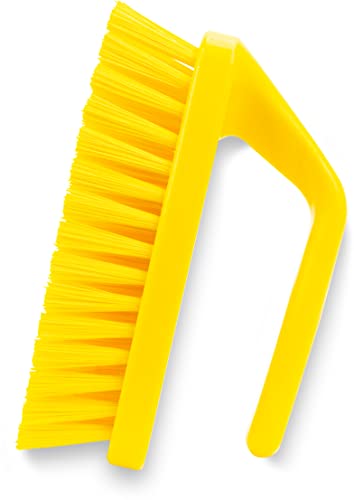 Image of SPARTA Scrub Brush with Iron Shaped Handle and Stiff Bristles, Heavy Duty Scrubber Brush for Kitchen, Bathroom, Shower, Tile, Sink, Carpet and Bakepans, Polypropylene, 6 Inches, Yellow
