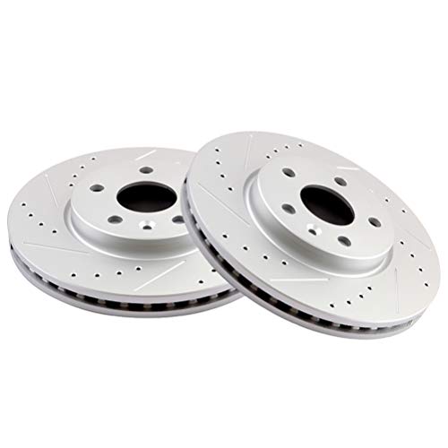 ECCPP 5-Lugs Vented-Silver Brake Rotors 2pcs - For 17-18 for Chevy Bolt EV,11-18 for Chevy Cruze,16 for Chevy Cruze Limited,12-18 for Chevy Sonic,16-18 for Chevy Volt