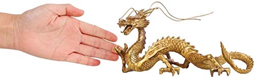 Cinco Patas Zodíaco Dragón de latón Puro Feng Shui Chino Decoración Estatuilla Estatuas Escultura de Riqueza y Buena Suerte para el hogar y la Oficina 1106