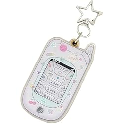 Soporte Celular Acrilico Llavero con forma de teléfono celular, llavero de estrella, soporte de tarjeta de acrílico transparente, soporte magnético para tarjetas de fotos para niños y estudiantes, 1, talla única