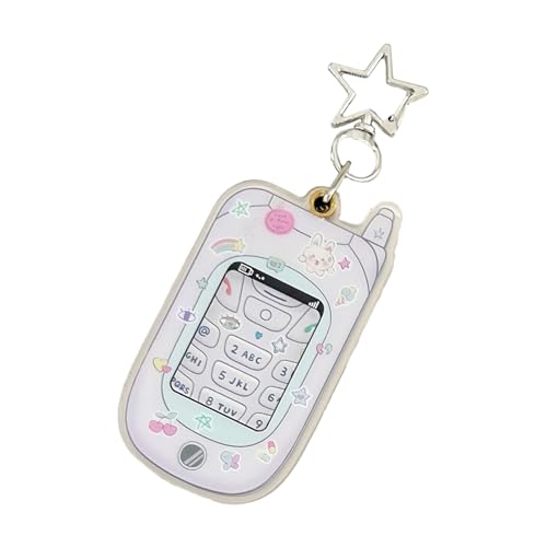 NUEAYMS Acrylic Photo Card Holder Portable Star Keychain Accessory for Credit Cards Student Photo Cards Keyring Card Holder