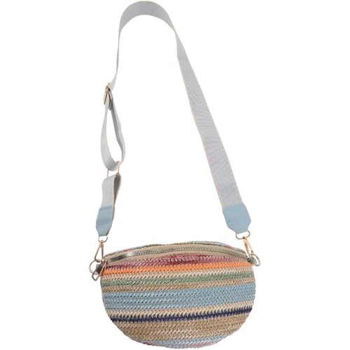 Riñonera de paja estilo bohemio para mujer adecuada para actividades al aire libre
