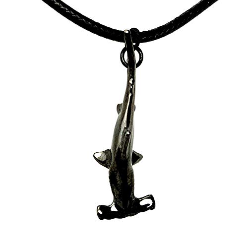 Hammerhead Shark Necklace for Men and Women- Hematite Shark Pendant, Jet Black Shark Necklace, Hematite Necklaces, Gifts for Shark Lovers, Scuba Diving Gifts