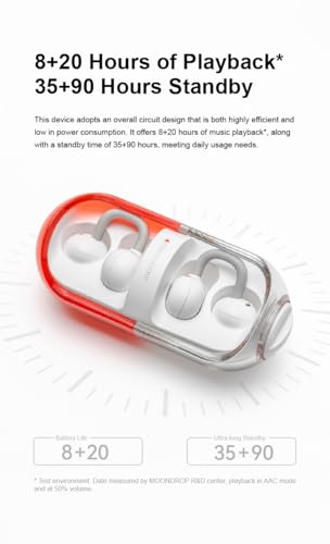 Moondrop Pill Słuchawki douszne Bluetooth 6.0 OWS wiszące słuchawki IPX4 otwarte zaczep na ucho bezprzewodowe słuchawki douszne wbudowane AI ENC MD-0WS-003 (czarne)