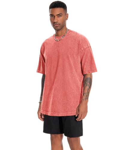 Image of Oversized Tshirts for Men Short Sleeve Vintage Washed Basic Loose Tees 2026