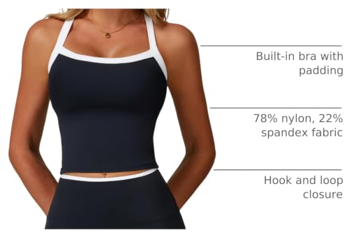 Image of QBGJTD Womens Longline Sports Bras Cross Back Active Gym Yoga Padded Workout Crop Tank Top with Built in Bra