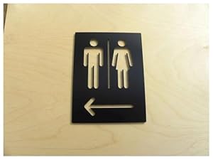 Mklhavb Toilettenschild Schwarz-Gold 30x20CM