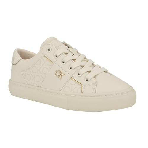 Calvin Klein Damen Charie Sneaker, Ivory Logo 150, 37 EU