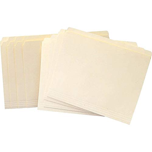 Staples 393125 100% Recycled Manila File Folder Letter Straight Tab 100/Box #TOP1