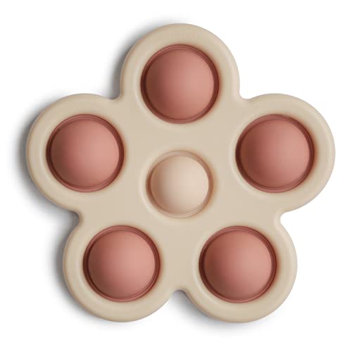 Image of mushie Flower Press Toy (Rose/Blush/Shifting Sand)