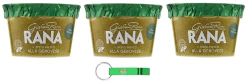 Giovanni Rana Pesto alla Genovese con Basilico Genovese, salsa de pesto fresca con albahaca genovesa DOP 140 g + llavero Beni Culinari gratuito