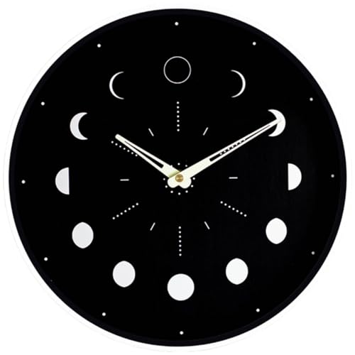 Cabilock Reloj de Pared Que Brilla en La Oscuridad Reloj Despertador Analógico Silencioso Reloj de Fase con Luz Nocturna para Sala de Estar Y Dormitorio