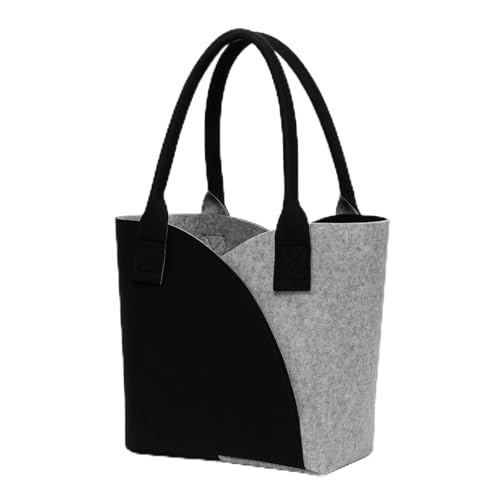 Filztasche Einkaufskorb Einkaufstasche, Filztaschen Shopper, Groß Multifunktional Filzkorb zur Aufbewahrung (Modell 1 Schwarz-Grau) Filztasche Einkaufskorb Einkaufstasche, Filztaschen Shopper, Groß Multifunktional Filzkorb zur Aufbewahrung (Modell 1 Schwarz-Grau)