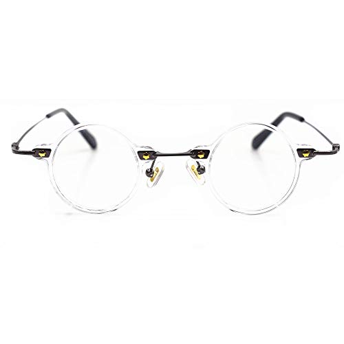 Image of Blue Light Blocking Glasses Computer Game Vintage Small Round Acetate Eyeglasses Frames