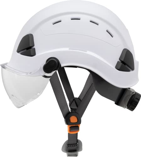 Casco de seguridad ventilado Honeywell con visor y barbuquejo blanco miniatura 2