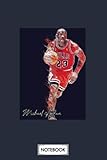  Michael Jordan Art 5 Slam Dunk Notebook: Journal, Diary, Matte Finish Cover, 6x9 120 Pages, Planner, Lined College Ruled Paper