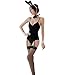 Costume da coniglietto sexy da donna per donna Costume da coniglio Haute Sexy Bunny Body Cosplay Costume JK Party, nero, Taglia unica
