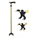 10 Steps Adjustable Cane for Men Women Prong Cane with Ice Grip Tip Attachment Quad Walking Stick Mobility Aid for Elderly Handicap Free Standing Gold