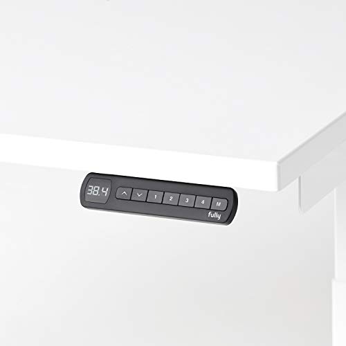 Image of Fully Remi Standing Desk 58 inch x 27 inch White Desktop - Electric Adjustable Desk Height from 27.25 inch to 46.75 inch with Memory Preset Controller (White Frame)