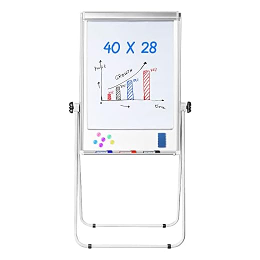 Stand White Board - 40x28 Magnetic Dry Erase Board Flipchart Board Double Sided Easel Board Portable Whiteboard Silver