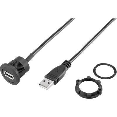 TRU Components USB A Panel Socket 2.0 USB-20 Contents: 1 Piece, black, 1.50 m - Image 3
