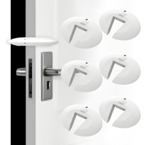 Image of Neobay Door Pinch Guard and Door Slam Stopper, Durable Silicone Door Finger Pinch Guard, Prevents Slamming on Even Heavy Doors, Non-Toxic & Pet Friendly, White, 6 Packs