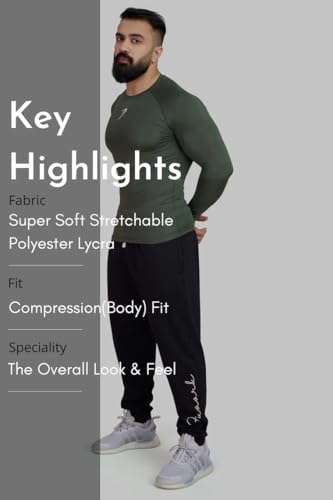Image of FUAARK Men's Full Sleeve Compression T-Shirt - Athletic Base Layer for Fitness, Cycling, Training, Workout, Tactical Sports Wear