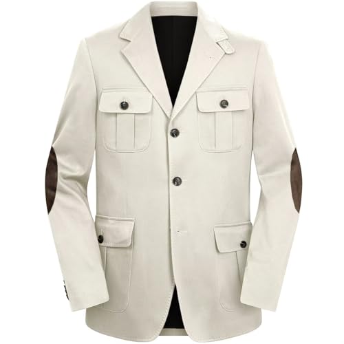 Men's Linen Casual Blazer Single Breasted Classic Slim Fit Lightweight Modern Jacket Formal Wedding Business