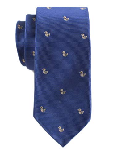 Men's Blue Jacquard Silk Narrow Novelty Ties Bridegroom Funny Ducks Patterned Neckties Gifts For Son #TOP28