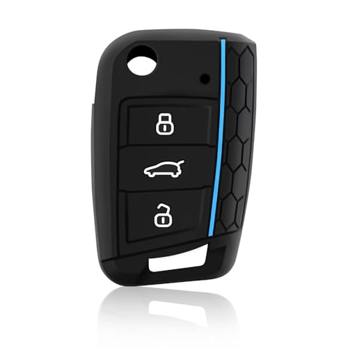 HooRLZ Protection Coque Clé VW, pour VW Golf 7 MK7 GTI Skoda Seat Leon Octavia Polo Seat Ibiza Tiguan Tarraco Coque De Clé De Voiture en Silicone VW Polo,...
