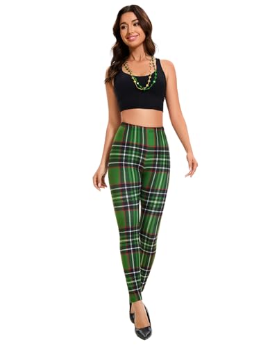 Image of sissycos Women's 80s Leggings Neon Artistic Splash Printed Buttery Soft Stretchy Pants