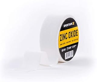 SPORTTAPE Zinc Oxide Tape - 2.5cm x 10m - Wrist & Finger Tape | Boxing Tape, Wrist & Hand Wrap | Sports Strapping Tape, Athletic Tape for Rugby, Football, Rowing, Volleyball & Golf - Single Roll