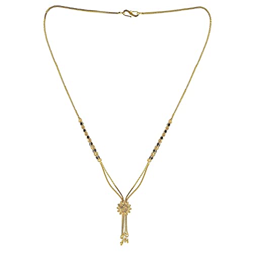 Traditional Plated Beads Mangalsutra with Golden S Hook Chain