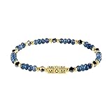 INSPIRED VOICES Family Letter Bracelets - Sister, Mom, Grandma - Women's Gifts (Gold Plated, Blue)