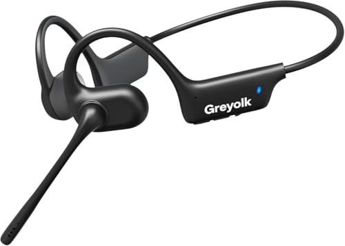 GREYOLK Auriculares Bluetooth con diseño de oreja abierta, micrófono con cancelación de ruido AI, sonido estéreo de alta fidelidad, 32 g, batería de 10 horas, para trabajo, llamadas, reuniones, color