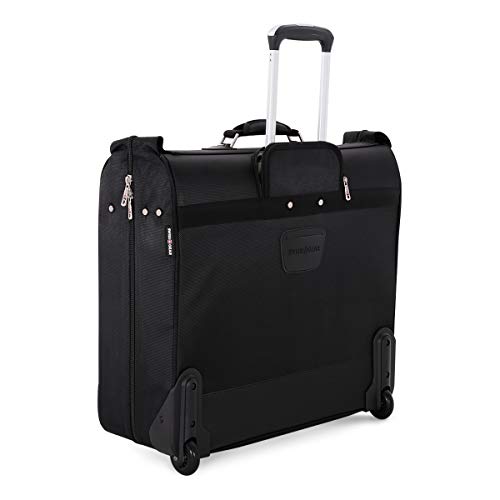 SWISSGEAR Premium Rolling Garment Bag | Bonus Hanging Feature | Men's and Women's Carry-on Luggage - Black