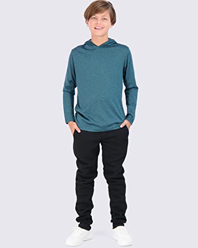 Real Essentials 3 Pack: Boys Girls Youth Teen Quick Dry Dri Fit Dry Fit Long Sleeve Active Athletic Hoodie Tops Gym Sweatshirt Basketball Clothes Moisture Wicking Performance -Set 2,L #TOP3